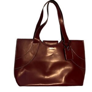 FranklinCovey red leather bag like new.
